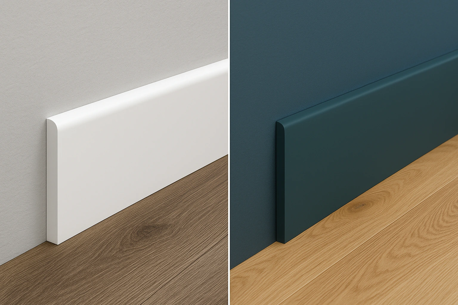 Plinta alba vs. plinta colorata – Ce varianta este potrivita pentru casa ta