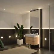 Detaliu profil inchidere aluminiu pentru banda LED, 10 mm, in aplicatie decorativa