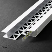 Profil inchidere aluminiu banda LED multifunctional, 10 mm, utilizat pentru finisaje decorative si tehnice