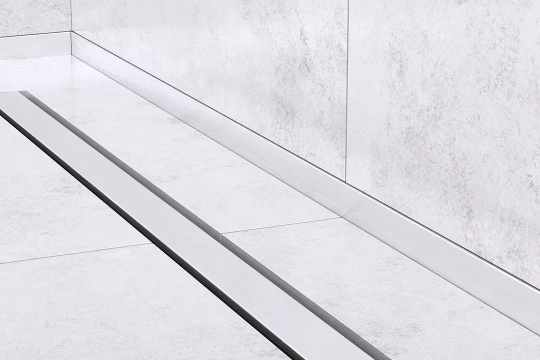 Profil frontal inox dus walk-in argintiu periat