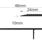 Schita tehnica profil de treapta cu banda LED si rizuri antialunecare – model LED.814.10.MKR2