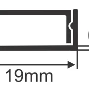 Schita tehnica profil LED listello aluminiu argintiu – model LED.800.10.PRS2 pentru montaj in faianta