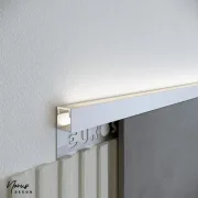 Profil inchidere aluminiu LED multifunctional montat ca terminatie superioara pentru faianta