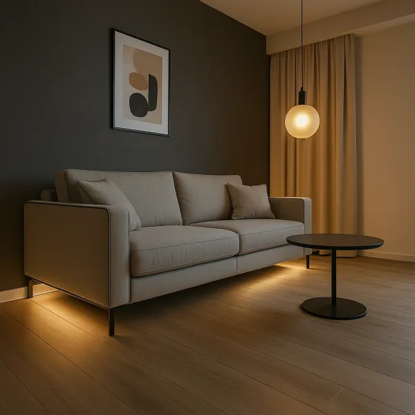 Plinta aluminiu cu banda LED – Iluminare decorativa moderna pentru pardoseli elegante