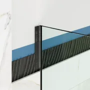 Profil inox fixare sticla dus walk-in negru montaj ingropat