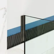 Profil inox fixare sticla dus walk-in – gunmetal, montaj ingropat